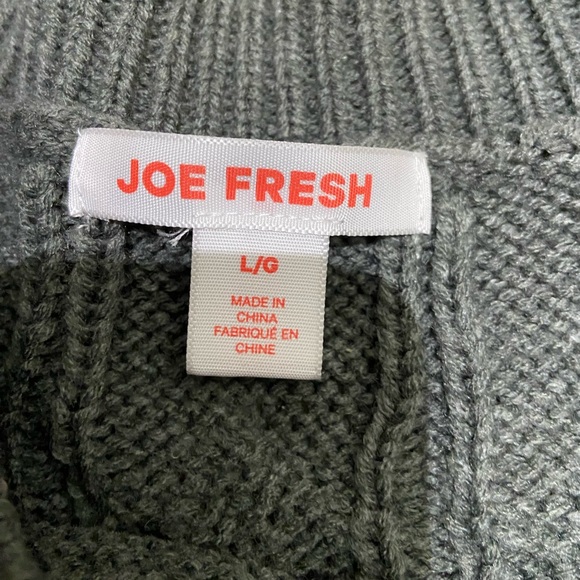 Joe Fresh Pearl stuffed grey cable knit sweater - Picture 3 of 4